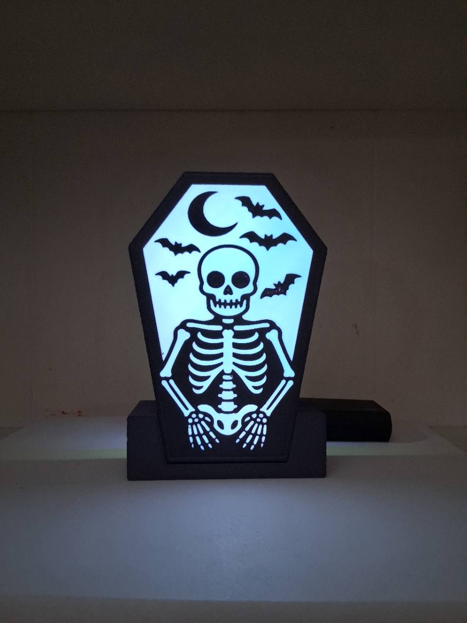 GoofySkeleton Coffin LED light box – custom 3D printed – Lit Layer Creations